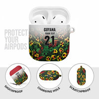 Custom Guyana Football AirPods Case Spirit of the Jaguar - White - Wonder Print Shop