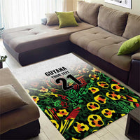 Custom Guyana Football Area Rug Spirit of the Jaguar - White - Wonder Print Shop