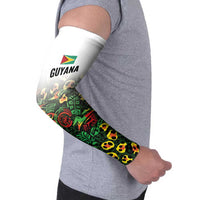 Custom Guyana Football Arm Sleeves Spirit of the Jaguar - White - Wonder Print Shop