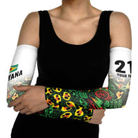 Custom Guyana Football Arm Sleeves Spirit of the Jaguar - White - Wonder Print Shop