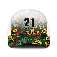 Custom Guyana Football Baseball Net Cap Spirit of the Jaguar - White - Wonder Print Shop