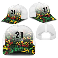 Custom Guyana Football Baseball Net Cap Spirit of the Jaguar - White - Wonder Print Shop