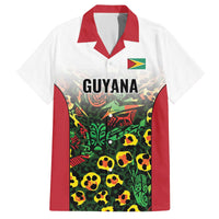 Custom Guyana Football Family Matching Off The Shoulder Long Sleeve Dress and Hawaiian Shirt Spirit of the Jaguar - White - Wonder Print Shop