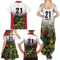 Custom Guyana Football Family Matching Summer Maxi Dress and Hawaiian Shirt Spirit of the Jaguar - White - Wonder Print Shop
