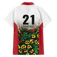 Custom Guyana Football Family Matching Summer Maxi Dress and Hawaiian Shirt Spirit of the Jaguar - White - Wonder Print Shop