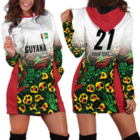 Custom Guyana Football Hoodie Dress Spirit of the Jaguar - White - Wonder Print Shop