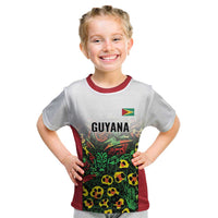 Custom Guyana Football Kid T Shirt Spirit of the Jaguar - White - Wonder Print Shop