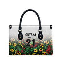 Custom Guyana Football Leather Bag Spirit of the Jaguar - White - Wonder Print Shop