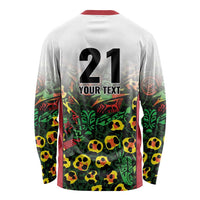 Custom Guyana Football Long Sleeve Shirt Spirit of the Jaguar - White - Wonder Print Shop