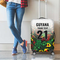Custom Guyana Football Luggage Cover Spirit of the Jaguar - White - Wonder Print Shop