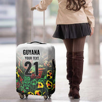 Custom Guyana Football Luggage Cover Spirit of the Jaguar - White - Wonder Print Shop