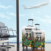 Custom Guyana Football Luggage Cover Spirit of the Jaguar - White - Wonder Print Shop