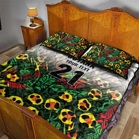 Custom Guyana Football Quilt Bed Set Spirit of the Jaguar - White - Wonder Print Shop