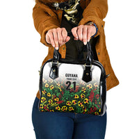 Custom Guyana Football Shoulder Handbag Spirit of the Jaguar - White - Wonder Print Shop