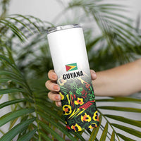 Custom Guyana Football Skinny Tumbler Spirit of the Jaguar - White - Wonder Print Shop