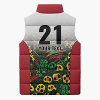 Custom Guyana Football Sleeveless Puffer Jacket Spirit of the Jaguar - White - Wonder Print Shop