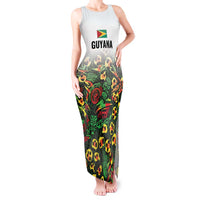 Custom Guyana Football Tank Maxi Dress Spirit of the Jaguar - White - Wonder Print Shop