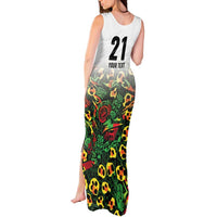 Custom Guyana Football Tank Maxi Dress Spirit of the Jaguar - White - Wonder Print Shop