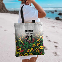 Custom Guyana Football Tote Bag Spirit of the Jaguar - White - Wonder Print Shop