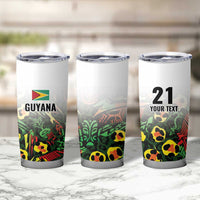 Custom Guyana Football Tumbler Cup Spirit of the Jaguar - White - Wonder Print Shop