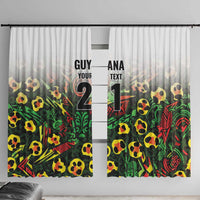 Custom Guyana Football Window Curtain Spirit of the Jaguar - White - Wonder Print Shop