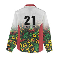 Custom Guyana Football Women Casual Shirt Spirit of the Jaguar - White - Wonder Print Shop