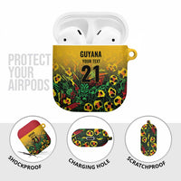 Custom Guyana Football AirPods Case Spirit of the Jaguar - Yellow - Wonder Print Shop