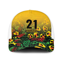 Custom Guyana Football Baseball Net Cap Spirit of the Jaguar - Yellow - Wonder Print Shop