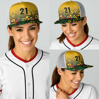 Custom Guyana Football Baseball Net Cap Spirit of the Jaguar - Yellow - Wonder Print Shop
