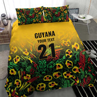 Custom Guyana Football Bedding Set Spirit of the Jaguar - Yellow - Wonder Print Shop