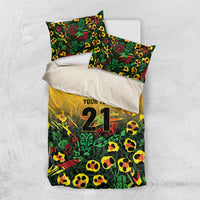 Custom Guyana Football Bedding Set Spirit of the Jaguar - Yellow - Wonder Print Shop