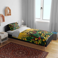 Custom Guyana Football Bedding Set Spirit of the Jaguar - Yellow - Wonder Print Shop