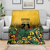 Custom Guyana Football Blanket Spirit of the Jaguar - Yellow - Wonder Print Shop