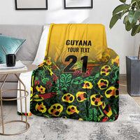 Custom Guyana Football Blanket Spirit of the Jaguar - Yellow - Wonder Print Shop