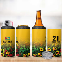 Custom Guyana Football 4 in 1 Can Cooler Tumbler Spirit of the Jaguar - Yellow - Wonder Print Shop