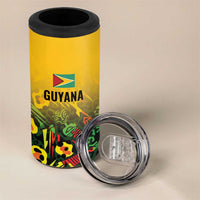 Custom Guyana Football 4 in 1 Can Cooler Tumbler Spirit of the Jaguar - Yellow - Wonder Print Shop