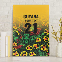 Custom Guyana Football Canvas Wall Art Spirit of the Jaguar - Yellow - Wonder Print Shop