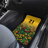 Custom Guyana Football Car Mats Spirit of the Jaguar - Yellow - Wonder Print Shop