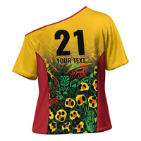 Custom Guyana Football Cross Shoulder Shirt Spirit of the Jaguar - Yellow - Wonder Print Shop
