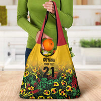 Custom Guyana Football Grocery Bag Spirit of the Jaguar - Yellow - Wonder Print Shop