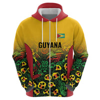 Custom Guyana Football Hoodie Spirit of the Jaguar - Yellow - Wonder Print Shop