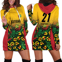 Custom Guyana Football Hoodie Dress Spirit of the Jaguar - Yellow - Wonder Print Shop