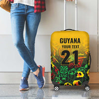 Custom Guyana Football Luggage Cover Spirit of the Jaguar - Yellow - Wonder Print Shop