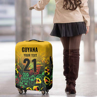 Custom Guyana Football Luggage Cover Spirit of the Jaguar - Yellow - Wonder Print Shop