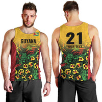 Custom Guyana Football Men Tank Top Spirit of the Jaguar - Yellow - Wonder Print Shop