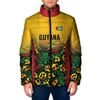 Custom Guyana Football Padded Jacket Spirit of the Jaguar - Yellow - Wonder Print Shop