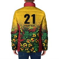 Custom Guyana Football Padded Jacket Spirit of the Jaguar - Yellow - Wonder Print Shop