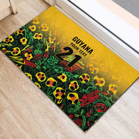 Custom Guyana Football Rubber Doormat Spirit of the Jaguar - Yellow - Wonder Print Shop