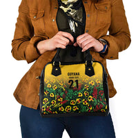 Custom Guyana Football Shoulder Handbag Spirit of the Jaguar - Yellow - Wonder Print Shop