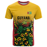 Custom Guyana Football T Shirt Spirit of the Jaguar - Yellow - Wonder Print Shop